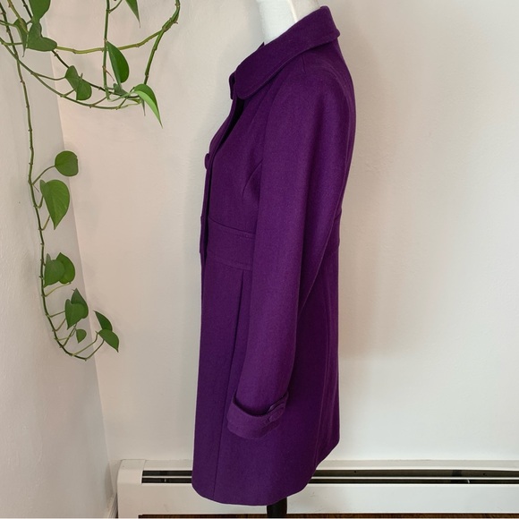 J. Crew Purple Wool Coat Size 6 - Picture 3 of 10